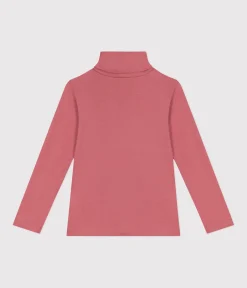Petit Bateau T-Shirts, Tops, Oberteile*Kinder-Rollkragenshirt aus Baumwolle für Mädchen und Jungen rosa ROSEWOOD