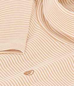 Petit Bateau T-Shirts, Poloshirts, Hemden|T-Shirts, Tops, Oberteile*Kinder-Rollkragenshirt aus Baumwolle mit Streifen TOURONE/ MARSHMALLOW