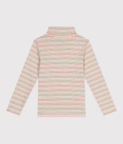 Petit Bateau T-Shirts, Tops, Oberteile*Kinder-Rollkragenshirt für Mädchen weiss AVALANCHE/ MULTICO