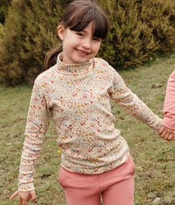 Petit Bateau T-Shirts, Tops, Oberteile*Kinder-Rollkragenshirt für Mädchen AVALANCHE/ CUIVRE/ MULTICO