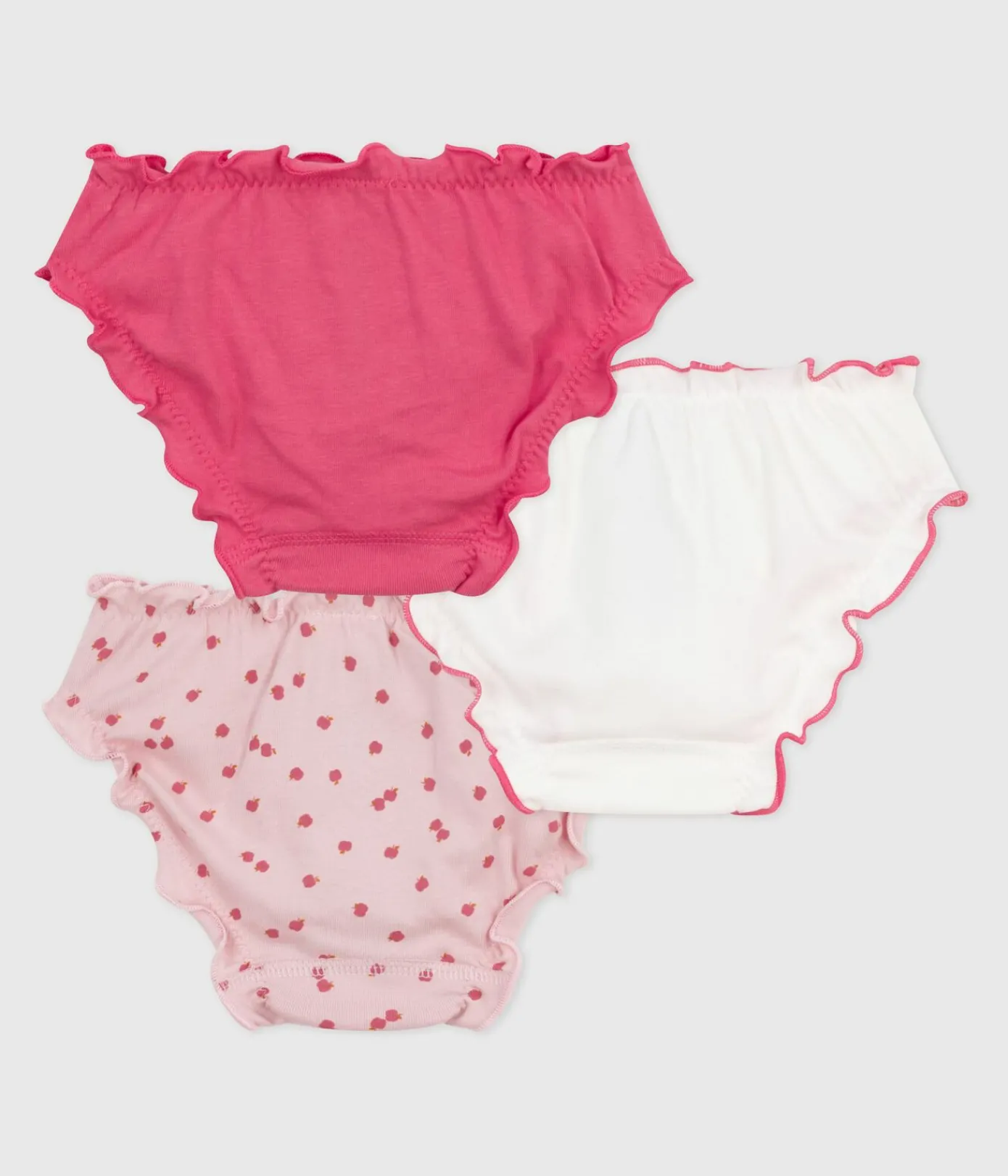 Petit Bateau Unterhosen, Shortys*Kinder-Rüschenslips aus Baumwolle mit Apfel-Motiv variante 1