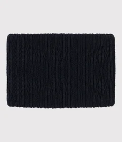 Petit Bateau Accessoires, Mützen, Caps*Kinder-Schlauchschal aus Strick mit Fleece-Futter blau SMOKING