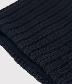 Petit Bateau Accessoires, Mützen, Caps*Kinder-Schlauchschal aus Strick mit Fleece-Futter blau SMOKING