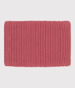 Petit Bateau Accessoires, Mützen, Caps*Kinder-Schlauchschal aus Strick mit Fleece-Futter rosa ROSEWOOD