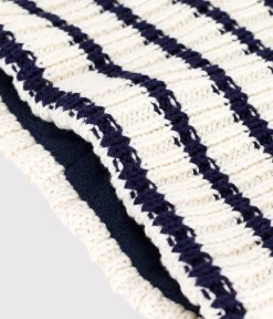 Petit Bateau Accessoires, Mützen, Caps*Kinder-Schlauchschal mit Streifen aus Strick mit Fleece-Futter blau MARSHMALLOW/ SOIR