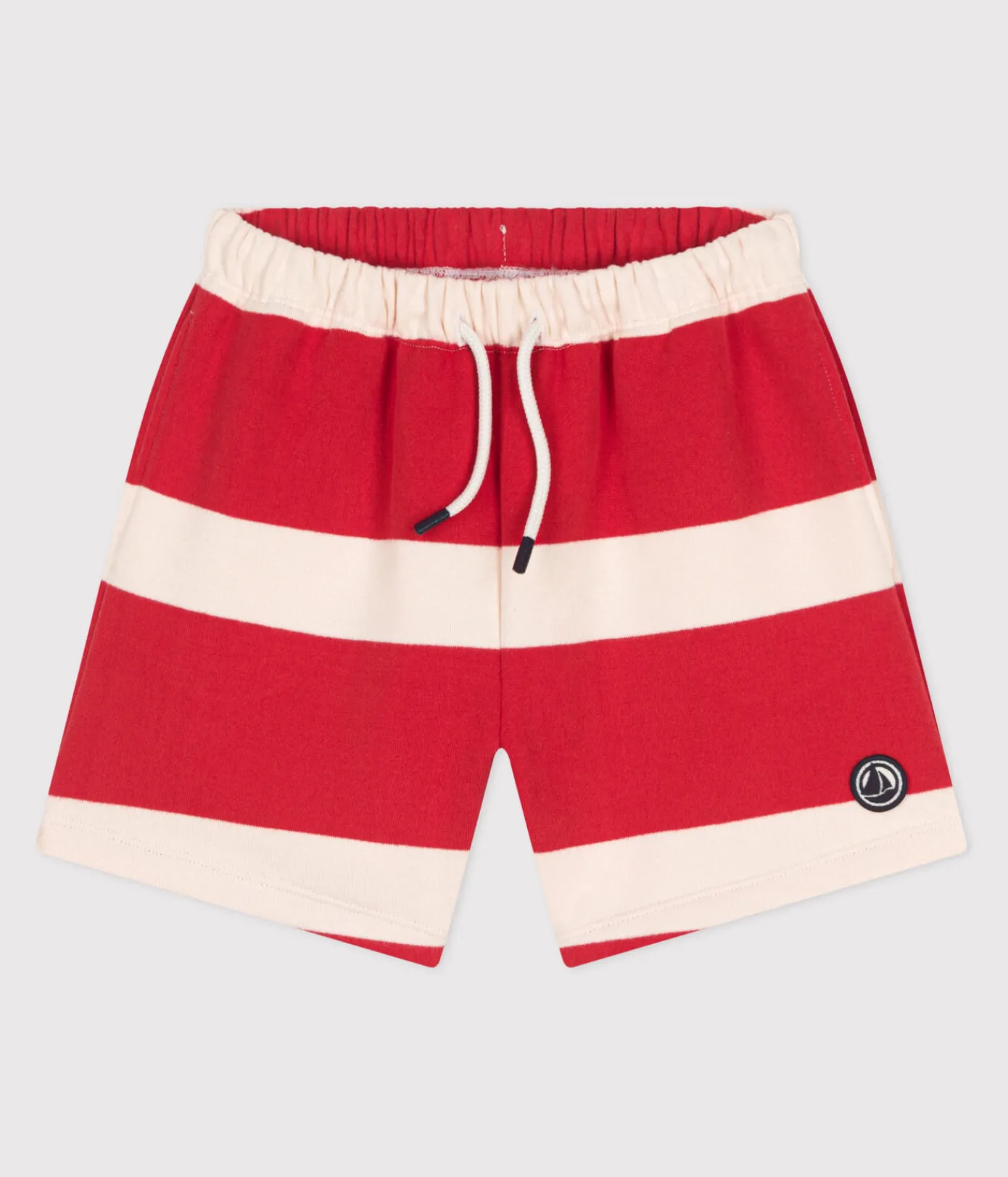 Petit Bateau Shorts, Hosen, Leggings*Kinder-Shorts aus Baumwolle mit Streifen ROT AURORA/ AVALANCHE