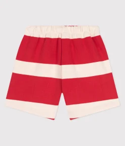 Petit Bateau Shorts, Hosen, Leggings*Kinder-Shorts aus Baumwolle mit Streifen ROT AURORA/ AVALANCHE