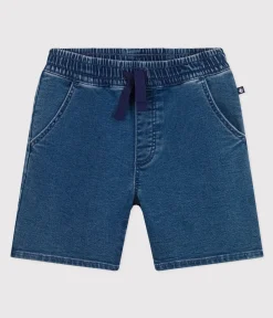 Petit Bateau Shorts, Jeans, Hosen*Kinder-Shorts aus Denim für Jungen blau BLEU DELAVE