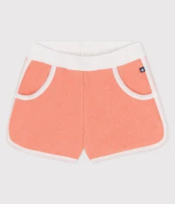 Petit Bateau Shorts, Hosen, Leggings*Kinder-Shorts aus einfarbigem Baumwoll-Frottee orange ABRICOT