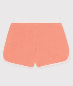 Petit Bateau Shorts, Hosen, Leggings*Kinder-Shorts aus einfarbigem Baumwoll-Frottee orange ABRICOT