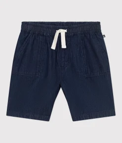 Petit Bateau Shorts, Hosen, Leggings*Kinder-Shorts aus leichtem Denim für Mädchen blau DENIM