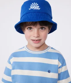 Petit Bateau Accessoires, Mützen, Caps*Kinder-Sonnenhut aus einfarbiger Baumwolle blau SURF