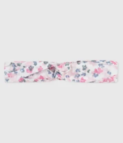 Petit Bateau Accessoires, Mützen, Caps*Kinder-Stirnband aus Popeline mit Blumenmuster MILK/ MULTICO