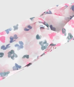 Petit Bateau Accessoires, Mützen, Caps*Kinder-Stirnband aus Popeline mit Blumenmuster MILK/ MULTICO