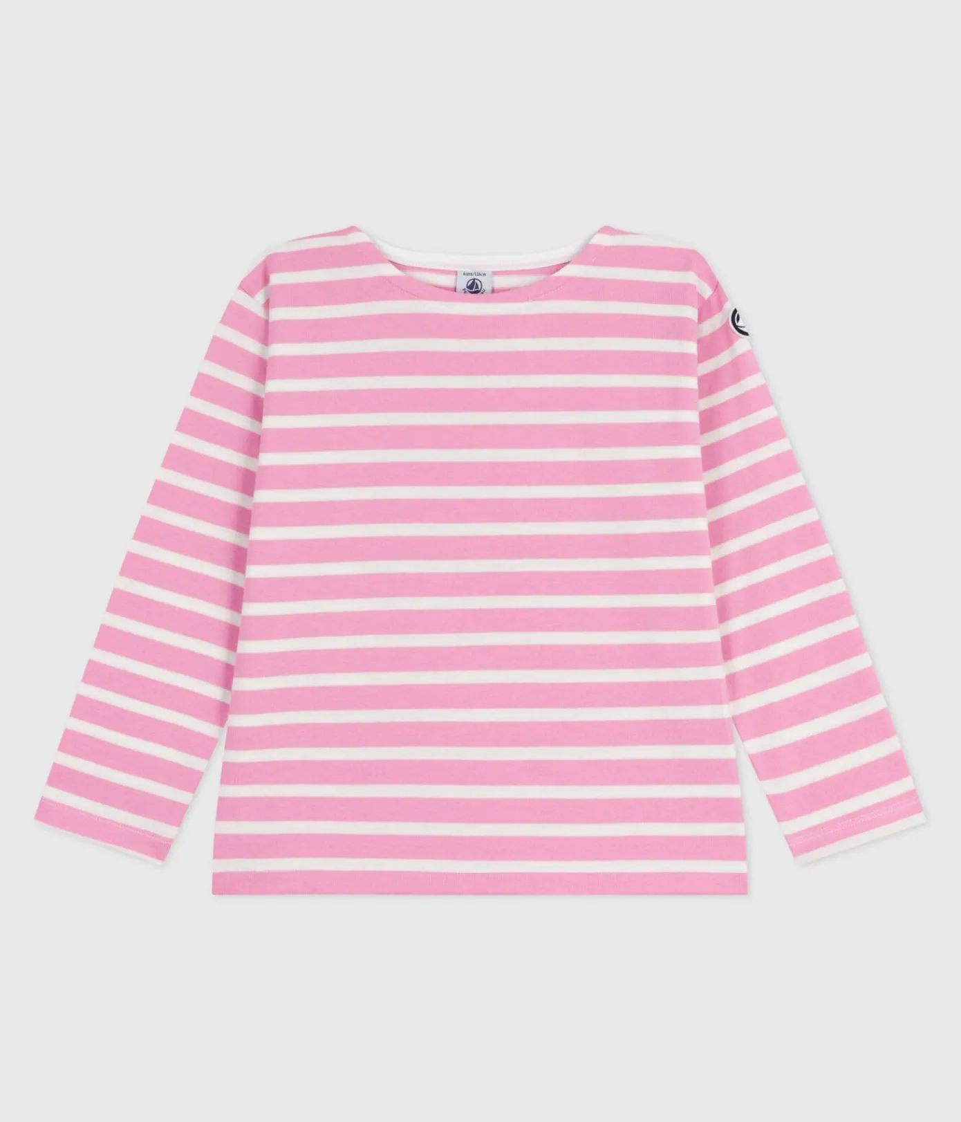 Petit Bateau Sweatshirts, Pullover, Cardigans*Kinder-Streifenshirt rosa BOUDOIR/ MILK