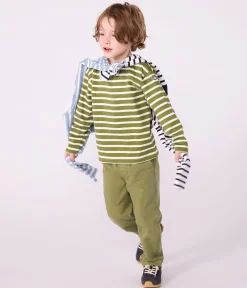 Petit Bateau Sweatshirts, Pullover, Cardigans|Sweatshirts, Pullover, Cardigans*Kinder-Streifenshirt grün CEDAR/ MILK