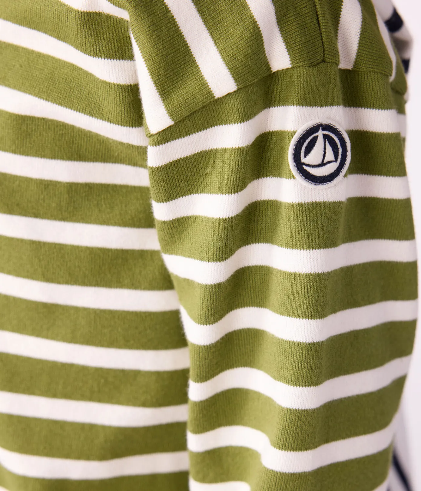 Petit Bateau Sweatshirts, Pullover, Cardigans|Sweatshirts, Pullover, Cardigans*Kinder-Streifenshirt grün CEDAR/ MILK