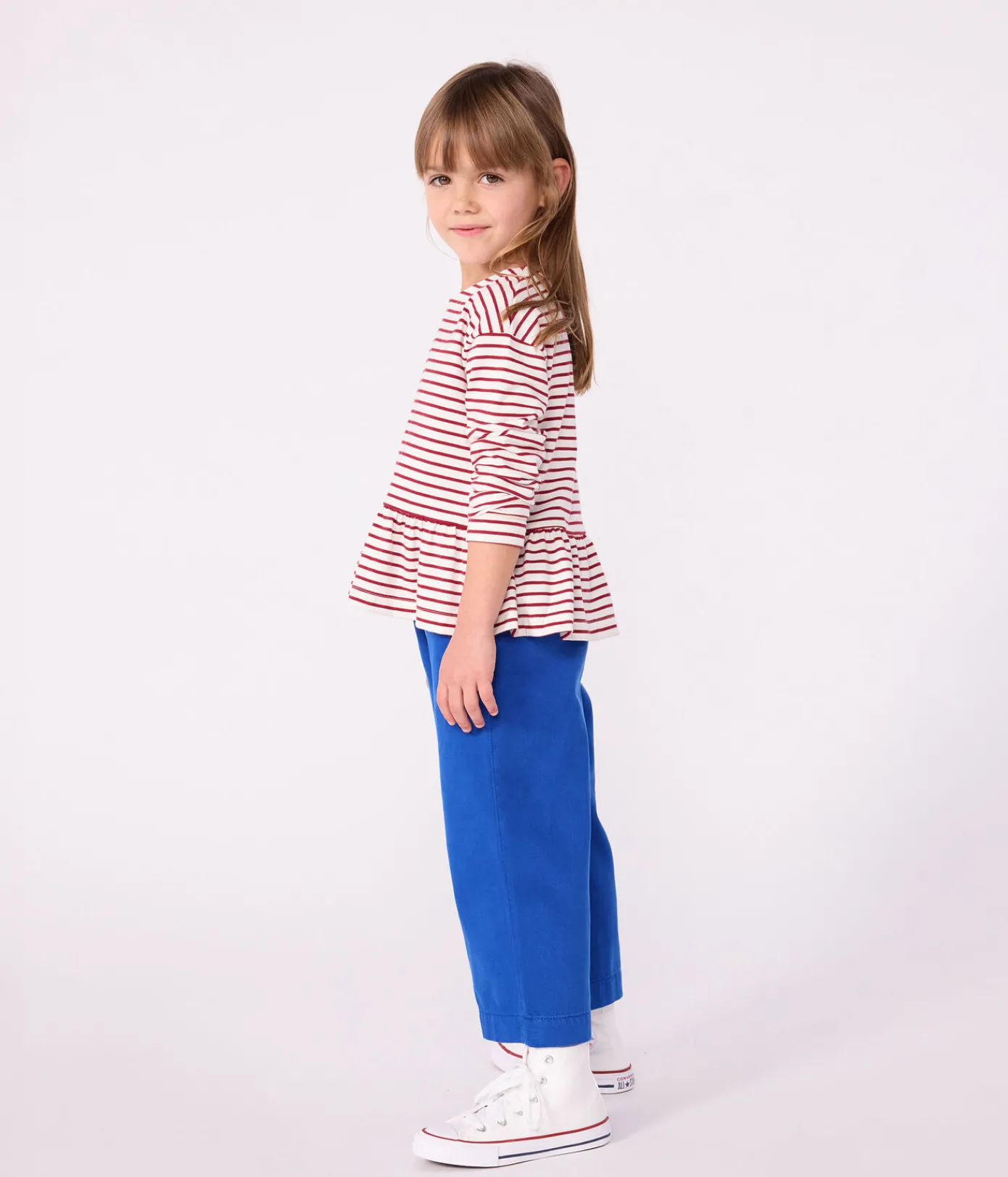Petit Bateau Sweatshirts, Pullover, Cardigans*Kinder-Streifenshirt ROT MILK/ AMARANTE
