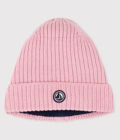 Petit Bateau Accessoires, Mützen, Caps*Kinder-Strickmütze mit Fleece gefüttert rosa CHARME
