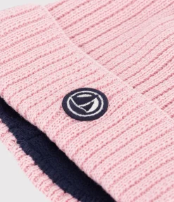Petit Bateau Accessoires, Mützen, Caps*Kinder-Strickmütze mit Fleece gefüttert rosa CHARME