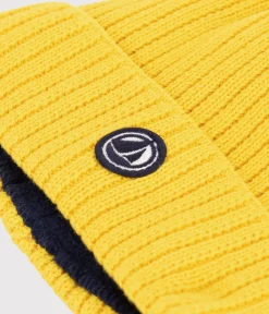 Petit Bateau Accessoires, Mützen, Caps*Kinder-Strickmütze mit Fleece gefüttert gelb JAUNE