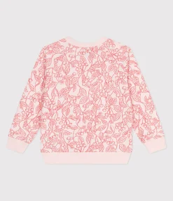 Petit Bateau Sweatshirts, Pullover, Cardigans*Kinder-Sweatshirt aus bedruckter Baumwolle rosa FLEUR/ SPI