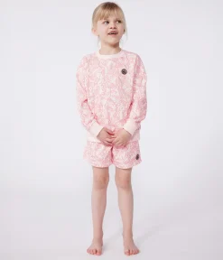 Petit Bateau Sweatshirts, Pullover, Cardigans*Kinder-Sweatshirt aus bedruckter Baumwolle rosa FLEUR/ SPI
