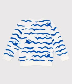 Petit Bateau Sweatshirts, Pullover, Cardigans*Kinder-Sweatshirt aus bedruckter Baumwolle weiss MARSHMALLOW/weiss MULTICO