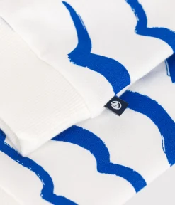 Petit Bateau Sweatshirts, Pullover, Cardigans*Kinder-Sweatshirt aus bedruckter Baumwolle weiss MARSHMALLOW/weiss MULTICO