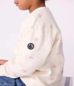 Petit Bateau Sweatshirts, Pullover, Cardigans|Sweatshirts, Pullover, Cardigans*Kinder-Sweatshirt aus bedruckter Baumwolle ROT MILK/ POMPEI