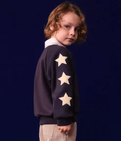 Petit Bateau Sweatshirts, Pullover, Cardigans*Kinder-Sweatshirt aus warmem Molton für Jungen blau SMOKING