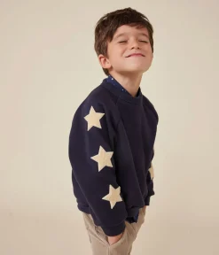 Petit Bateau Sweatshirts, Pullover, Cardigans*Kinder-Sweatshirt aus warmem Molton für Jungen blau SMOKING