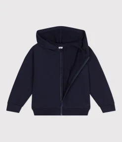 Petit Bateau Sweatshirts, Pullover, Cardigans*Kinder-Sweatshirt mit Reißverschluss und Kapuze aus Molton für Mädchen blau SMOKING