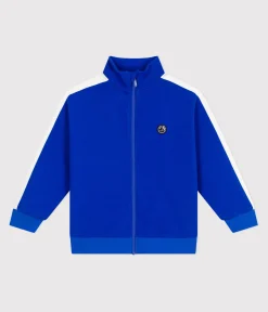 Petit Bateau Sweatshirts, Pullover, Cardigans*Kinder-Sweatshirt mit Reißverschluss und Stehkragen aus einfarbiger Baumwolle blau PERSE