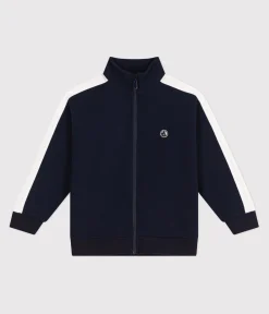 Petit Bateau Sweatshirts, Pullover, Cardigans*Kinder-Sweatshirt mit Reißverschluss und Stehkragen aus einfarbiger Baumwolle blau SMOKING