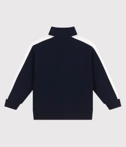Petit Bateau Sweatshirts, Pullover, Cardigans*Kinder-Sweatshirt mit Reißverschluss und Stehkragen aus einfarbiger Baumwolle blau SMOKING
