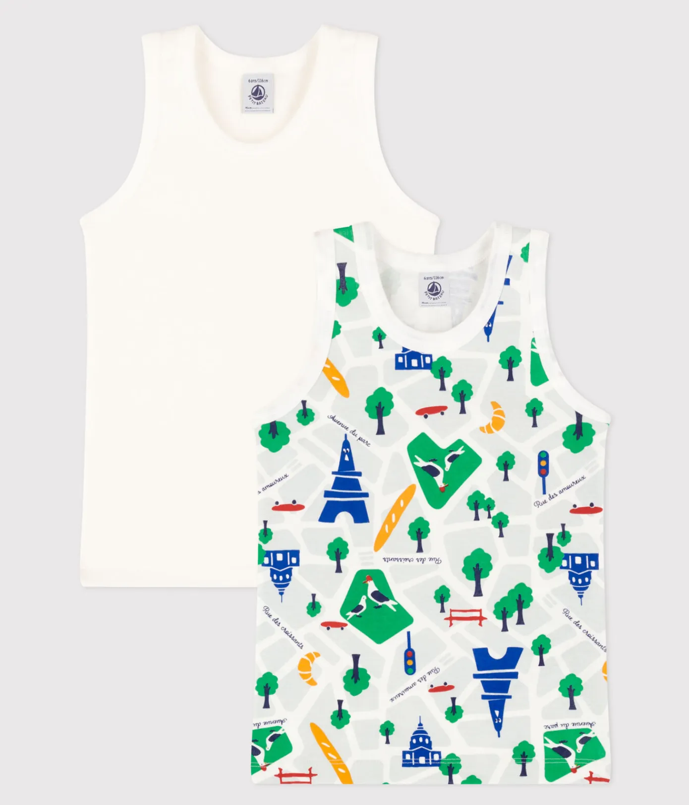 Petit Bateau Unterhemden, Tanktops|T-Shirts, Poloshirts, Hemden*Kinder-Tanktops aus Baumwolle im 2er-Set variante 1