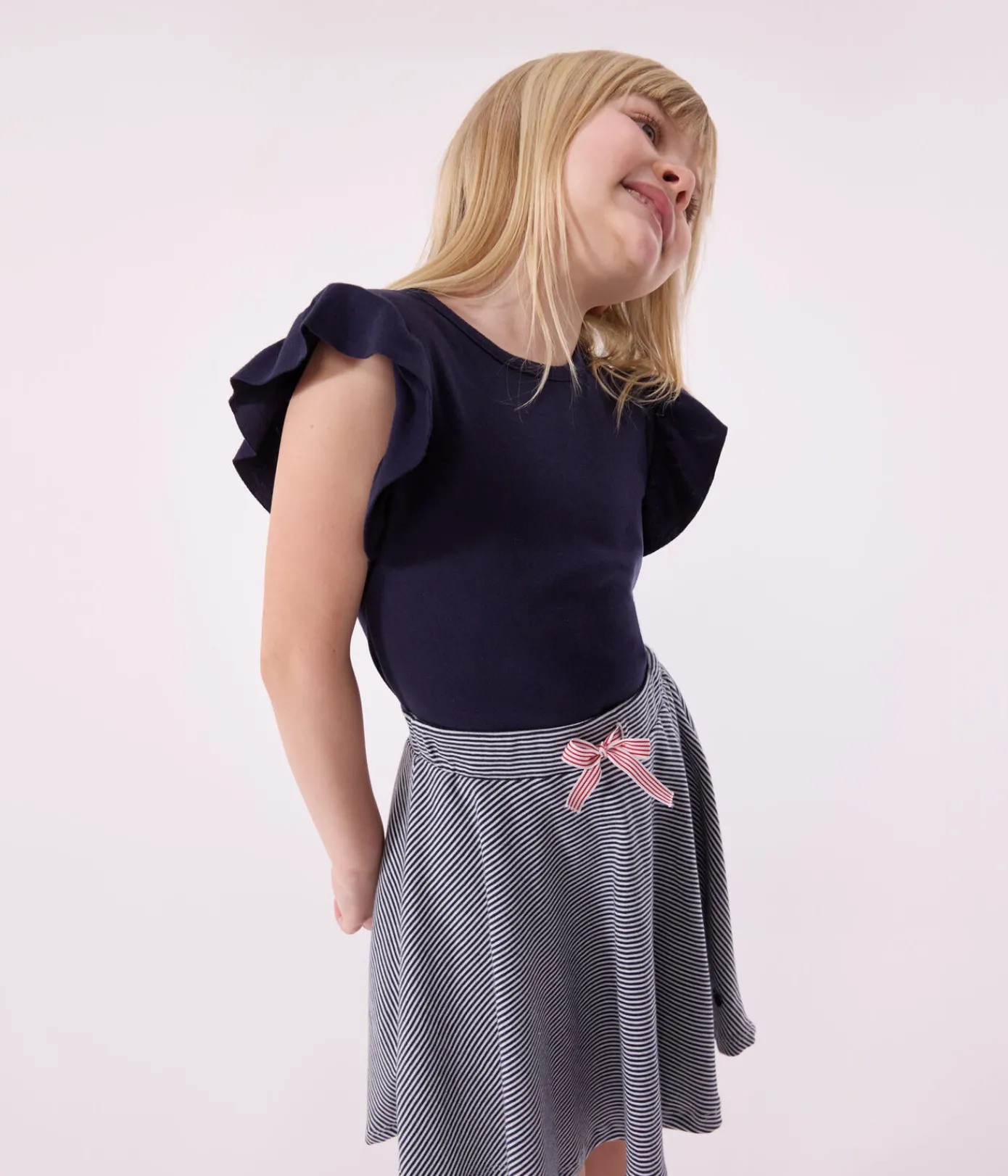 Petit Bateau T-Shirts, Tops, Oberteile*Kinder-T-Shirt aus Baumwolle für Mädchen blau SMOKING