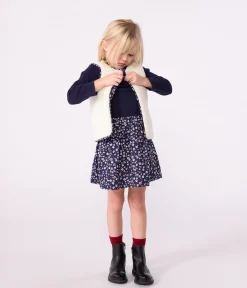 Petit Bateau Sweatshirts, Pullover, Cardigans*Kinder-Weste aus Baumwoll-Popeline und Sherpa mit Muster blau SOIR/ MULTICO
