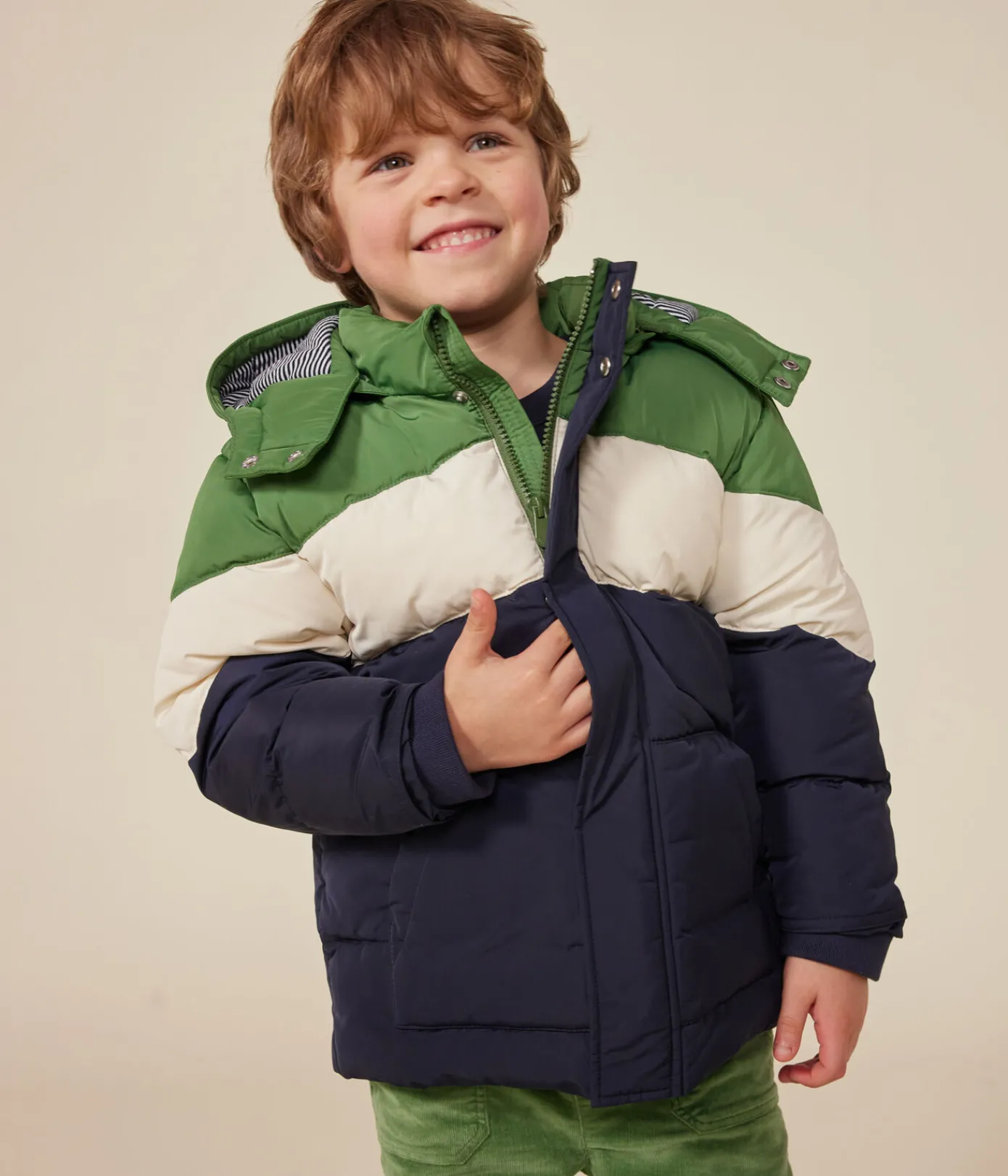 Petit Bateau Mäntel, Jacken, Regenjacken*Kinder-Winterjacke für Jungen blau SMOKING/weiss MULTICO