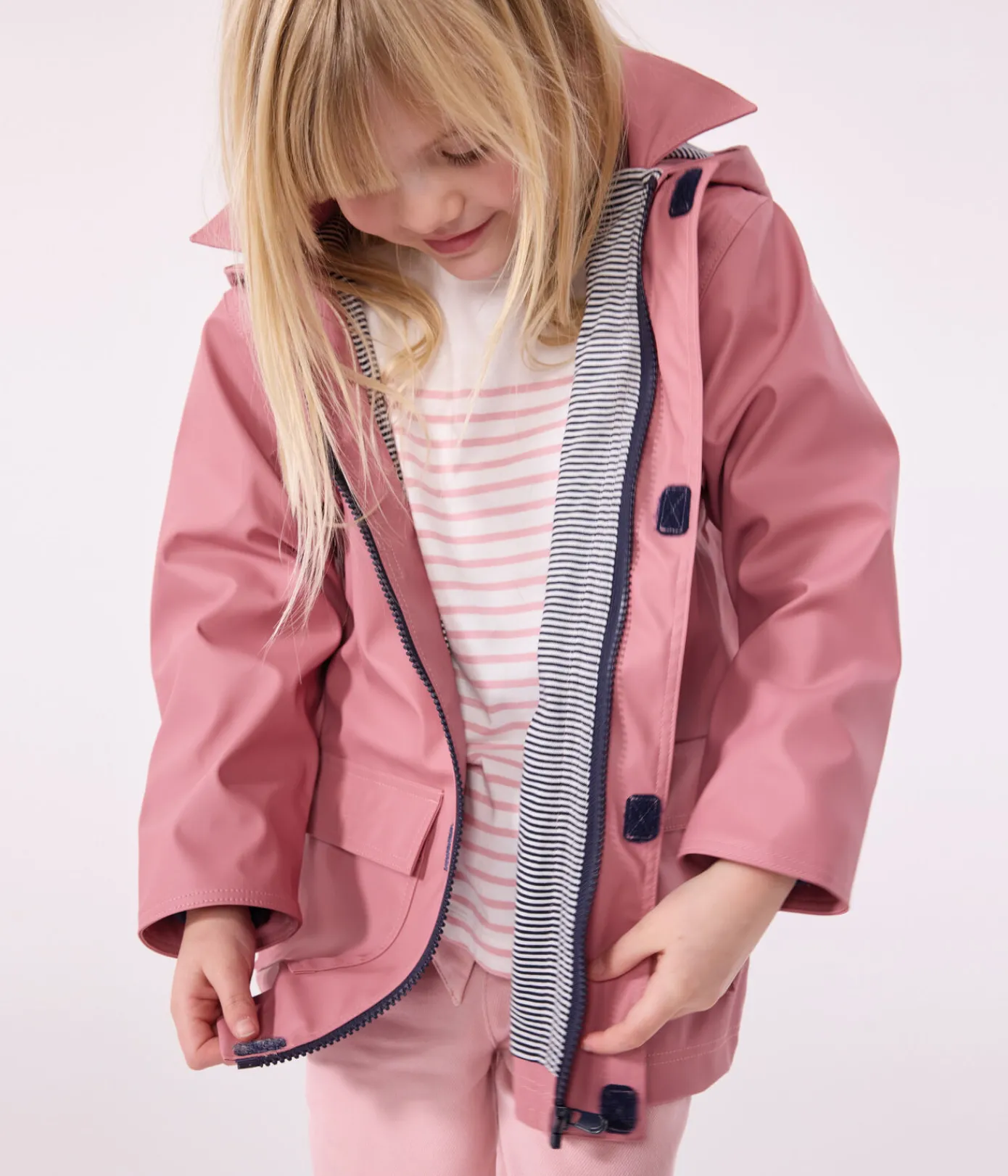 Petit Bateau Mäntel, Jacken, Regenjacken*Klassische Kinder-Regenjacke für Mädchen und Jungen rosa ROSEWOOD