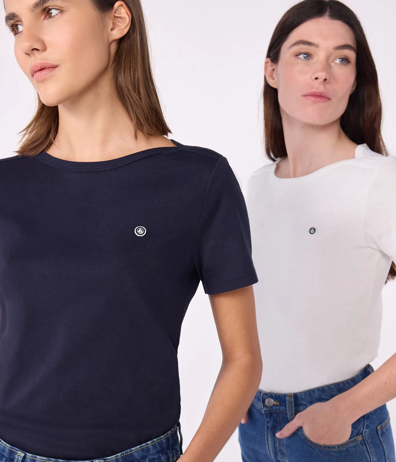 Petit Bateau Alle T-Shirts|Das Ikonische (Slim)*Kultiges Damen-T-Shirt mit Admiralskragen aus Baumwolle blau SMOKING