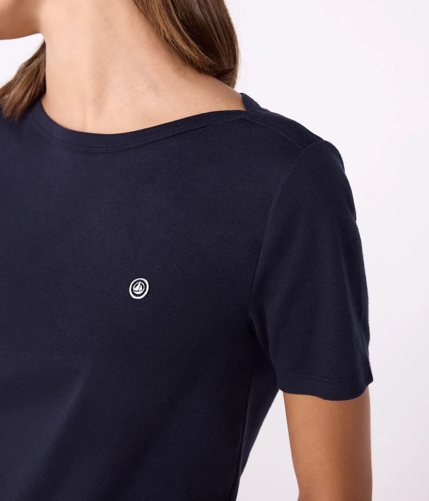 Petit Bateau Alle T-Shirts|Das Ikonische (Slim)*Kultiges Damen-T-Shirt mit Admiralskragen aus Baumwolle blau SMOKING