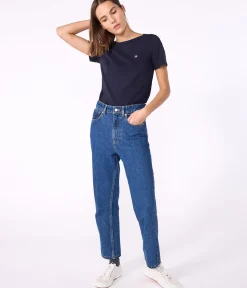 Petit Bateau Alle T-Shirts|Das Ikonische (Slim)*Kultiges Damen-T-Shirt mit Admiralskragen aus Baumwolle blau SMOKING