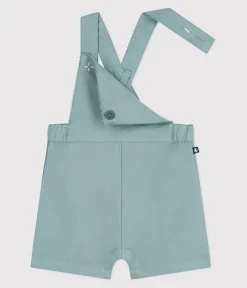 Petit Bateau Sets, Overalls & Latzhosen*Kurzbeinige Baby-Latzhose aus einfarbiger Baumwolle grün PAUL
