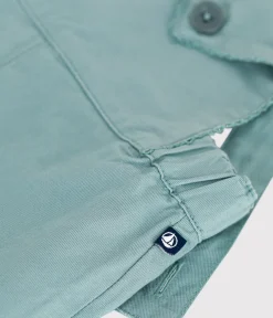 Petit Bateau Sets, Overalls & Latzhosen*Kurzbeinige Baby-Latzhose aus einfarbiger Baumwolle grün PAUL