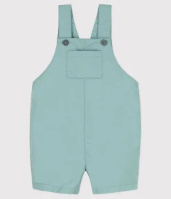 Petit Bateau Sets, Overalls & Latzhosen*Kurze Baby-Latzhose aus Crisp-Serge grün BOB