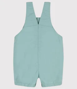 Petit Bateau Sets, Overalls & Latzhosen*Kurze Baby-Latzhose aus Crisp-Serge grün BOB