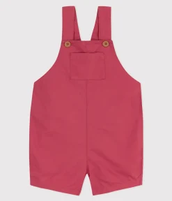 Petit Bateau Sets, Overalls & Latzhosen*Kurze Baby-Latzhose aus Crisp-Serge rosa PAPI