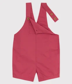 Petit Bateau Sets, Overalls & Latzhosen*Kurze Baby-Latzhose aus Crisp-Serge rosa PAPI
